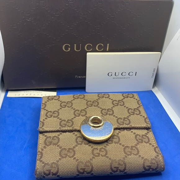Gucci GG Guccissima canvas & leather vintage wallet - Picture 1 of 6